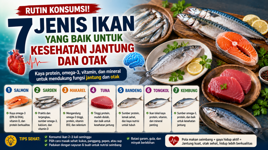 ikan yang baik untuk kesehatan jantung dan otak