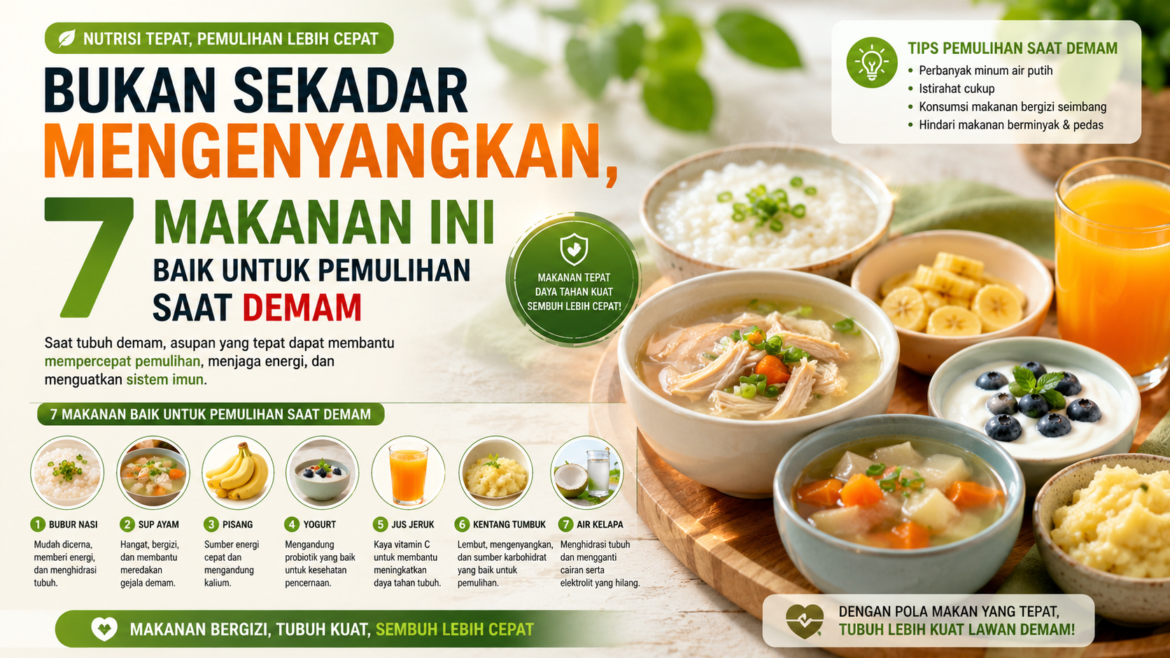 makanan untuk pemulihan saat demam