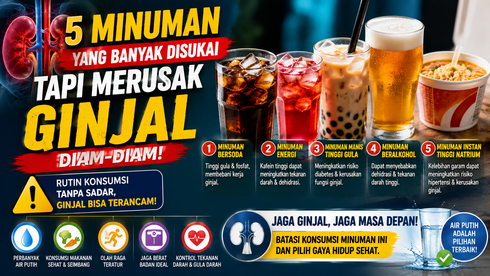 minuman yang bisa merusak ginjal