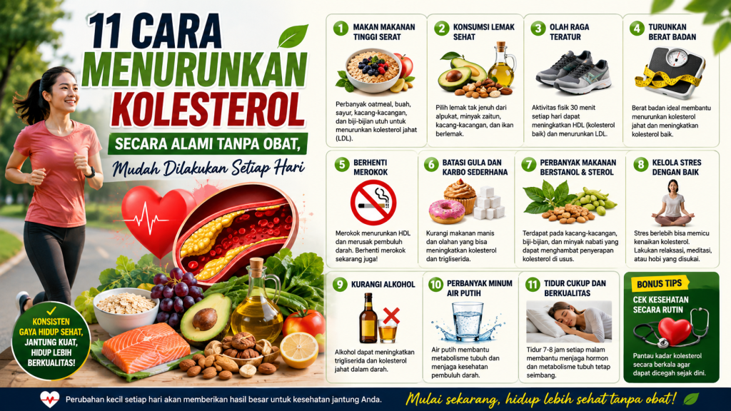 Ingin Kolesterol Lebih Terkontrol? Coba 11 Kebiasaan Alami Ini