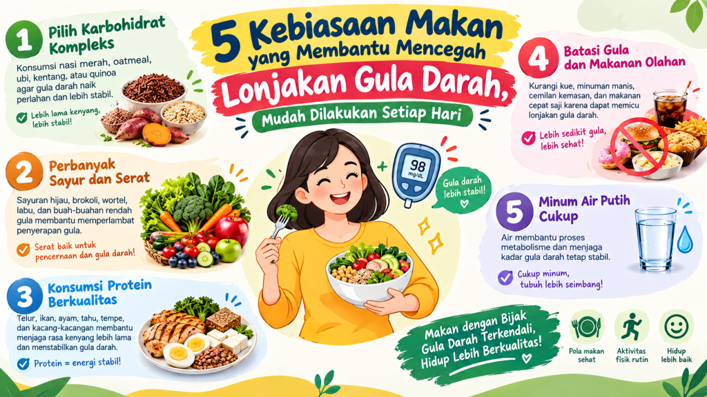 kebiasaan makan untuk mencegah lonjakan gula darah