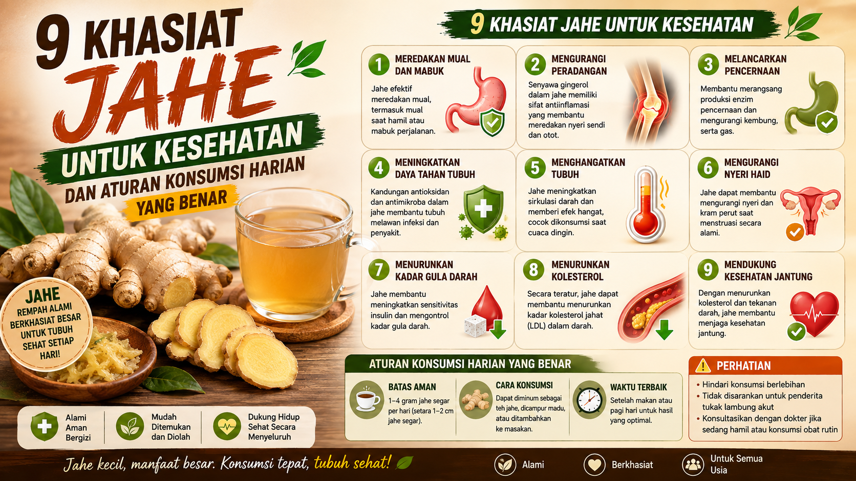 9 Khasiat Jahe yang Banyak Dicari, Begini Cara Konsumsi Harian yang Aman