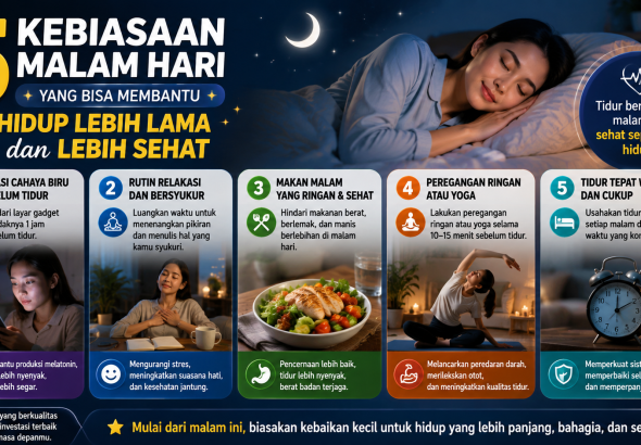 5 Kebiasaan Sebelum Tidur yang Baik untuk Kesehatan dan Umur Panjang