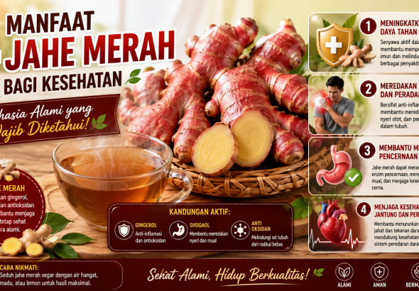 Jahe Merah Punya 4 Manfaat untuk Kesehatan, Begini Cara Konsumsinya