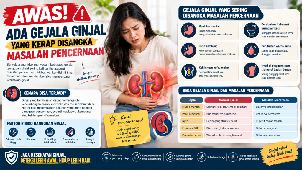 gejala ginjal yang sering disangka masalah pencernaan
