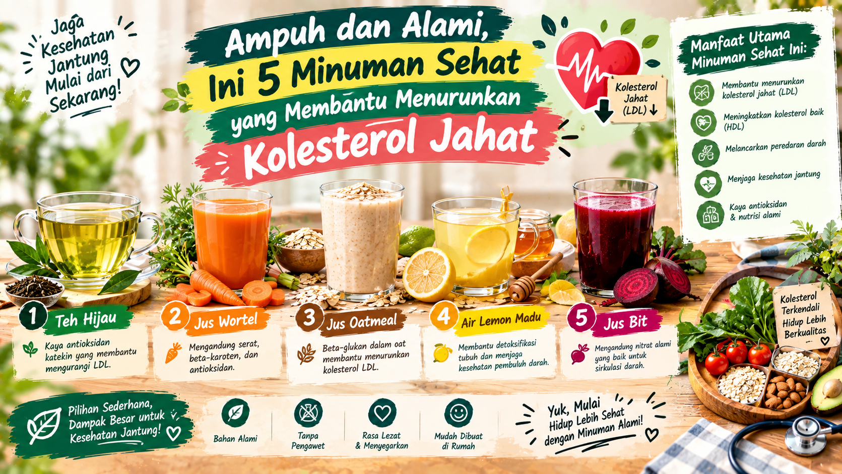 Kolesterol Jahat Mulai Naik? Coba 5 Minuman Sehat Ini Secara Rutin