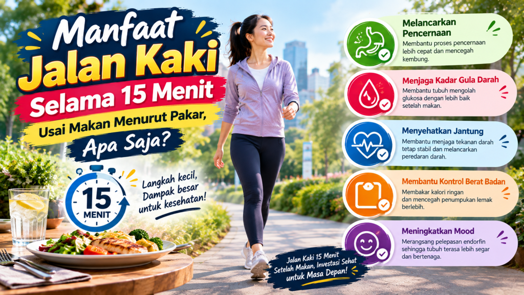 jalan kaki 15 menit setelah makan