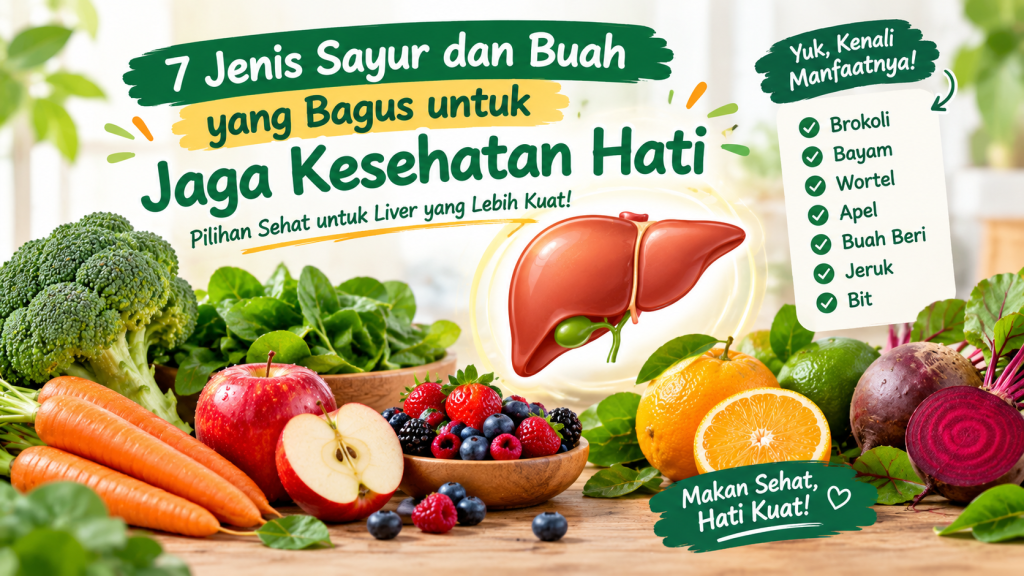 Kenali 7 jenis sayur dan buah untuk kesehatan hati, mulai dari brokoli hingga apel. Simak kandungan gizi dan cara mengonsumsinya dalam menu harian. Salin deskripsi