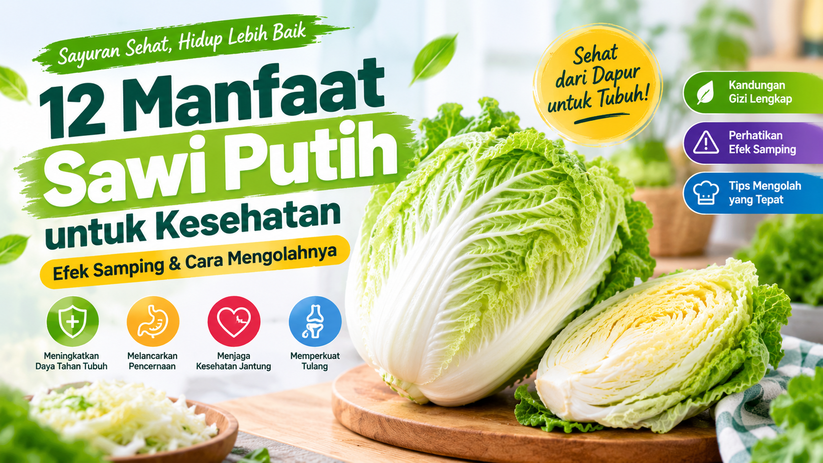 12 Manfaat Sawi Putih untuk Kesehatan, Efek Samping, dan Cara Mengolahnya
